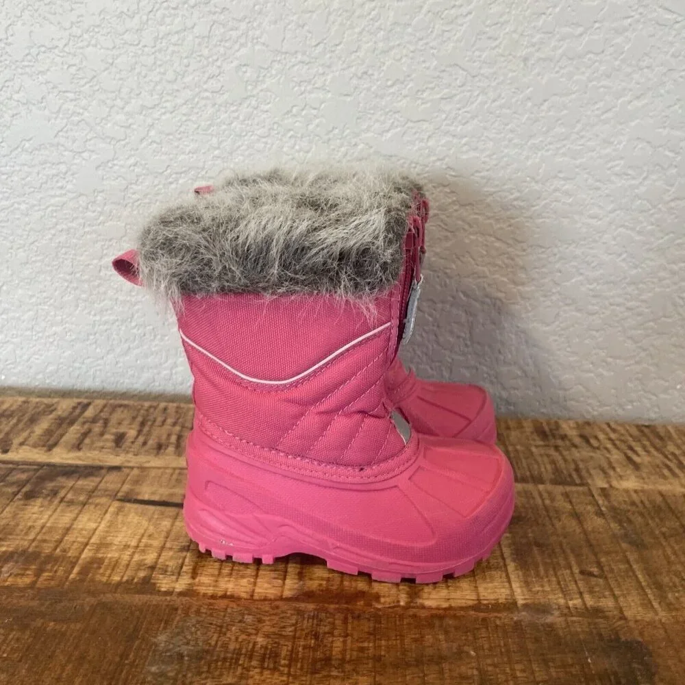 C9 Champion Toddler Girls Size 6 Pink Faux Fur Winter Snow Boots Thermolite